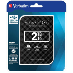 Disque Dur Externe Verbatim Store 'n' Go 2 TB USB 3.0 HDD 2,5" 119,99 €