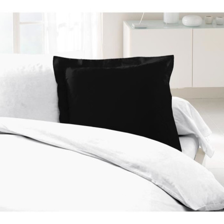 LOVELY HOME Lot de 2 Taies d'Oreillers 100% coton 63x63 cm - Noir 15,99 €