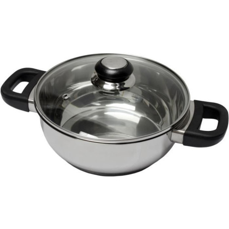 BAUMALU 331974 Faitout 24 cm inox + couvercle verre Saphir bakélite 39,99 €