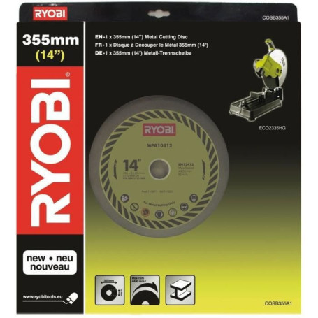 RYOBI Disque a tronçonner le métal 355mm 27,99 €