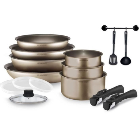 Batterie de cuisine Arthur Martin AM133CH 15 pieces - Aluminium - Poigné 129,99 €