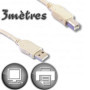 Câble USB 2.0 A mâle / Type B mâle 3m 11,99 €