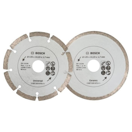 BOSCH 2 disques diamants 125mm matériaux 31,99 €