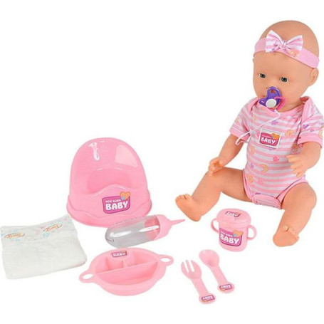 NEW BORN BABY Poupon Rose 43cm Boit Fait Pipi 78,99 €