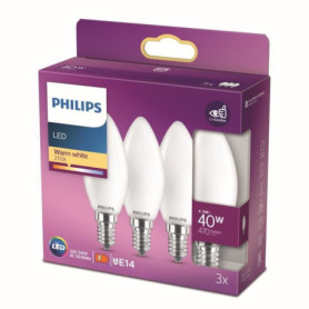 Philips. pack de 3 ampoules E27 LED 40W. blanc chaud 15,99 €