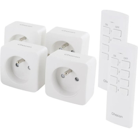 Chacon Lot de 4 mini prises On/Off et2 télécommandes (FR) 47,99 €