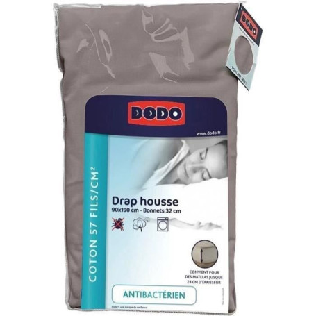 Drap housse DODO - 90x190 cm - Coton - Coutil 32 cm - Taupe - Fabriqué e 21,99 €