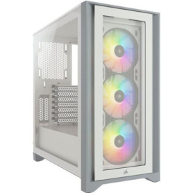 CORSAIR Boîtier PC iCUE 4000X RGB - Moyen Tour - Verre trempé - Blanc (C 259,99 €