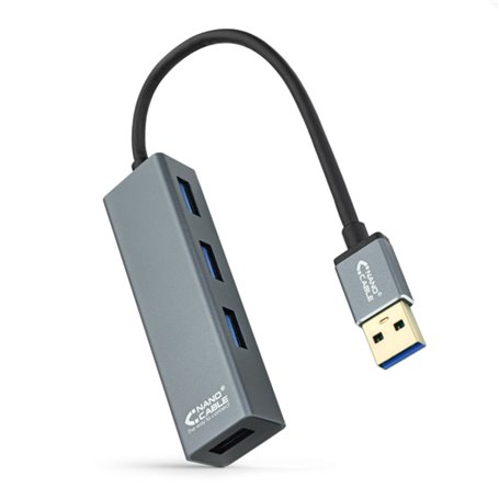 Hub USB 4 Ports NANOCABLE 10.16.4402 USB 3.0 Gris 24,99 €