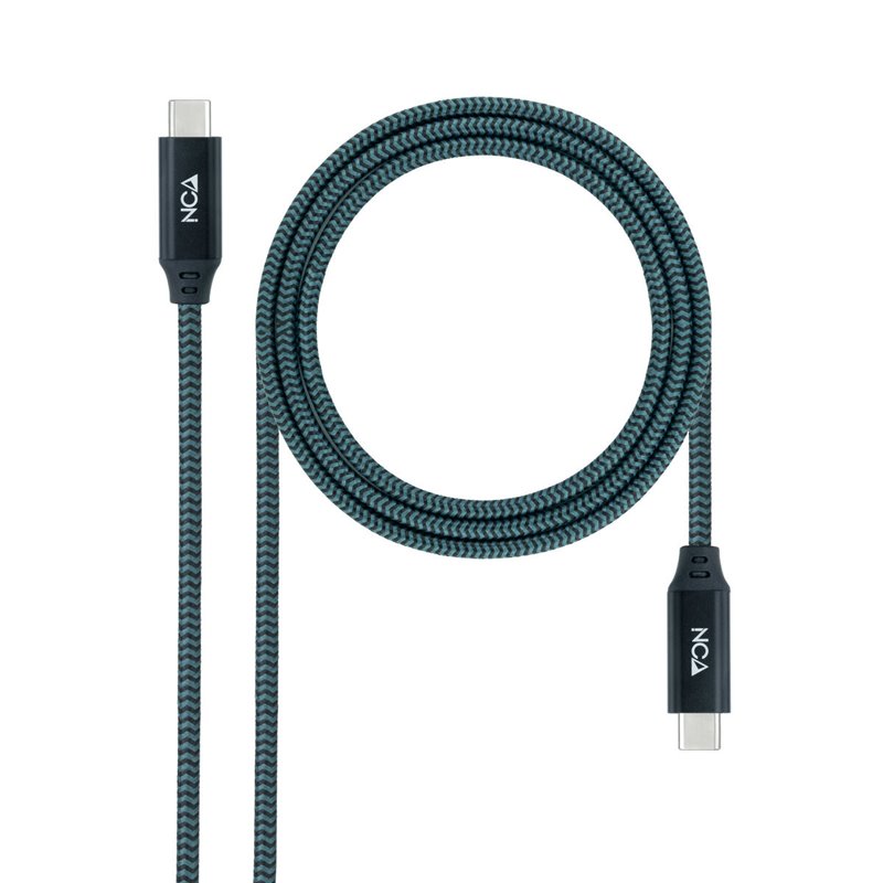 NanoCâble 10.01.4301-COMB câble USB 1 m USB4 Gen 2x2 USB C Bleu, Noir, Gris