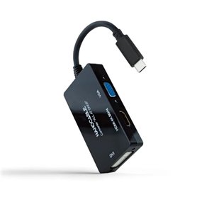 Adaptateur USB C vers VGA/HDMI/DVI NANOCABLE 10.16.4301-ALL 20 cm Noir 4 38,99 €