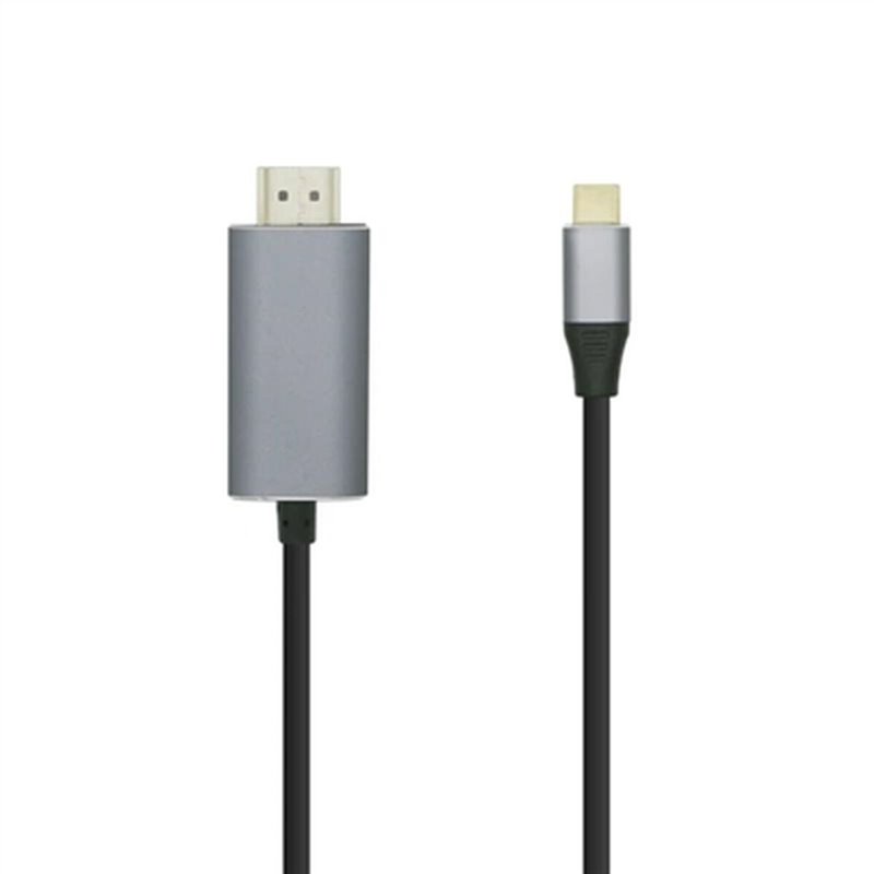 Aisens A109-0392 câble vidéo et adaptateur 0,8 m HDMI Type A (Standard) USB Type-C Aluminium, Noir