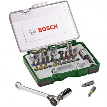 BOSCH Jeu vissage coul. 27 pces + clé à cliquet 41,99 €