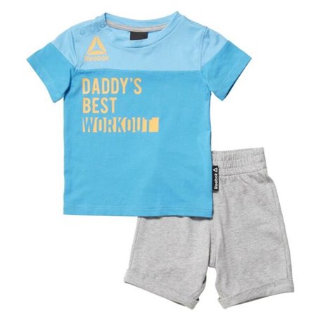 Ensemble de Sport pour Bébé Reebok G ES Inf SJ SS Gris Bleu 49,99 €