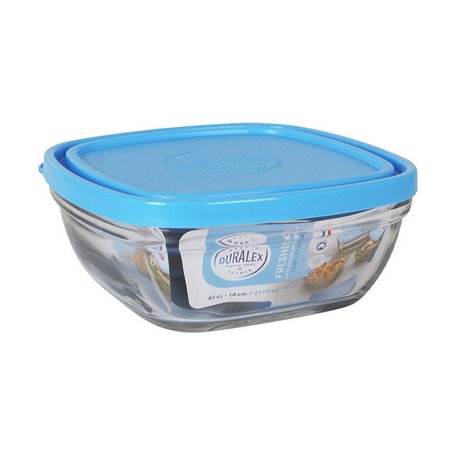Boîte à lunch hermétique Duralex Freshbox Bleu Carré (14 x 14 x 6 cm) (6 15,99 €