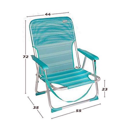 Chaise de Plage Colorbaby 55 x 35 x 72 cm Turquoise 76,99 €