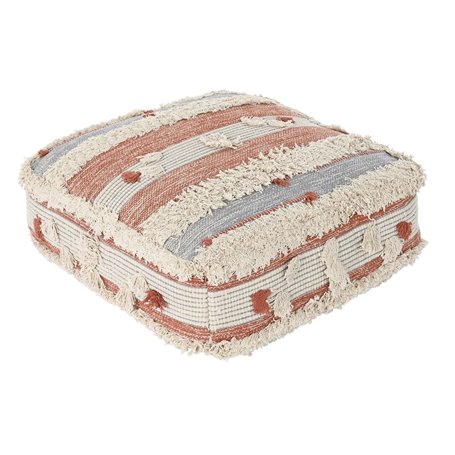 Pouf DKD Home Decor Rayures Orange Blanc 60 x 60 x 25 cm Boho 199,99 €