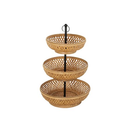 Coupe à fruits DKD Home Decor Noir Métal Marron Bambou 40 x 40 x 70 cm 154,99 €