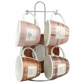 Ensemble de tasses à café DKD Home Decor Rose Métal Marron Blanc 210 ml  45,99 €