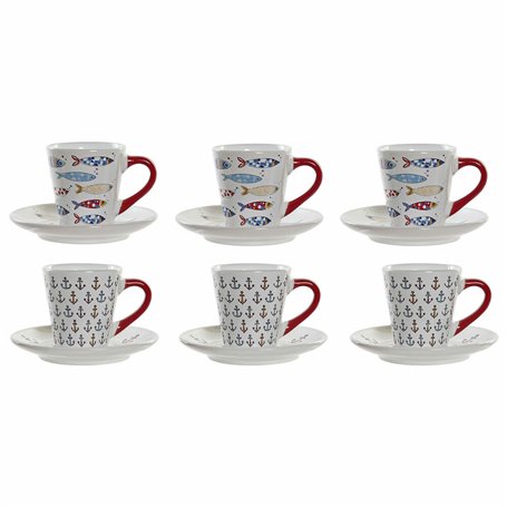 Ensemble de tasses à café DKD Home Decor Métal Multicouleur Grès 130 ml 45,99 €