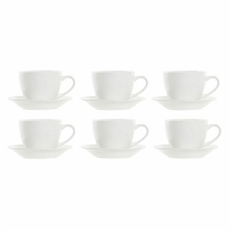 Ensemble de tasses à café DKD Home Decor Naturel Bois d'hévéa Blanc Grès 58,99 €