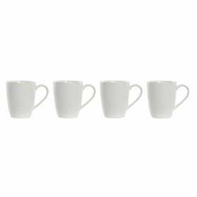 Ensemble de 4 mugs DKD Home Decor Naturel Bois d'hévéa Blanc 300 ml Grès 49,99 €