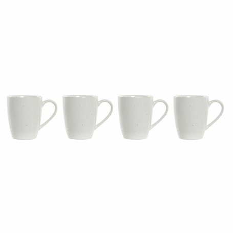 Ensemble de 4 mugs DKD Home Decor Naturel Bois d'hévéa Blanc 300 ml Grès 49,99 €