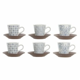 Ensemble de tasses à café DKD Home Decor Bleu Marron Bois d'hévéa Blanc  51,99 €