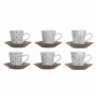 Ensemble de tasses à café DKD Home Decor Bleu Marron Bois d'hévéa Blanc  51,99 €