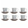 Ensemble de tasses à café DKD Home Decor Bleu Marron Bois d'hévéa Blanc  61,99 €