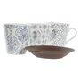 Ensemble de tasses à café DKD Home Decor Bleu Marron Bois d'hévéa Blanc  61,99 €