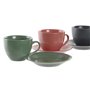 Jeu de 6 tasses avec plat DKD Home Decor Rose Blanc Vert Gris foncé Grès 57,99 €