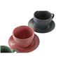 Jeu de 6 tasses avec plat DKD Home Decor Rose Blanc Vert Gris foncé Grès 57,99 €