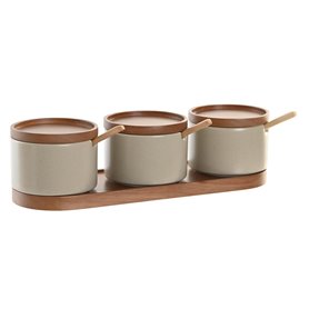 Sucrier DKD Home Decor 29 x 10 x 7 cm Beige Marron Bois d'hévéa (7 Unité 110,99 €