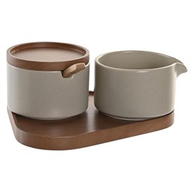 Sucrier DKD Home Decor 19,5 x 18,5 x 7 cm Beige Marron Bois d'hévéa 4 Pi 106,99 €