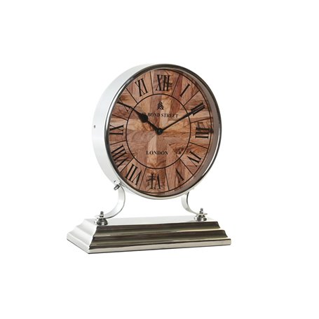 Horloge de table DKD Home Decor 30 x 9,5 x 33 cm Naturel Argenté Alumini 79,99 €