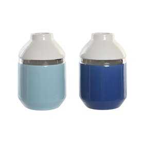 Vase DKD Home Decor 12 x 12 x 18,5 cm Argenté Blanc Bleu ciel Blue marin 55,99 €