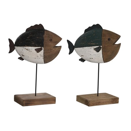 Figurine Décorative DKD Home Decor Multicouleur Naturel Poisson 18 x 8 x 51,99 €