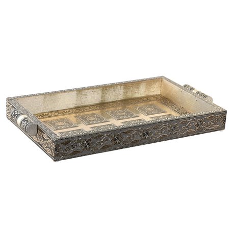 Plateau DKD Home Decor Champagne Métal Bois 36 x 22 x 4 cm Indien 30,99 €