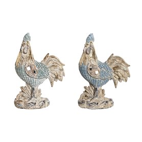 Figurine Décorative DKD Home Decor 14,3 x 7,5 x 20 cm Bleu Turquoise Coq 43,99 €