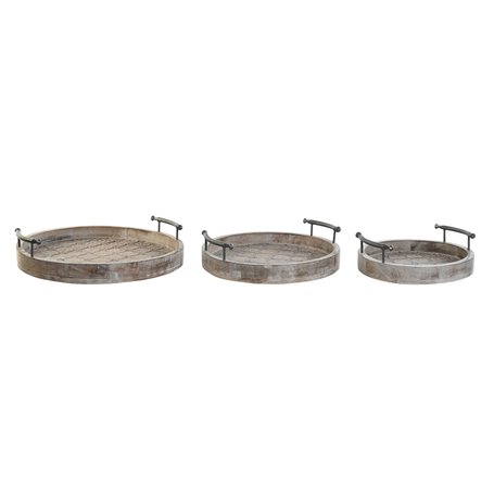 Jeux de plateaux DKD Home Decor 46 x 46 x 10 cm Naturel Noir Métal Blanc 149,99 €