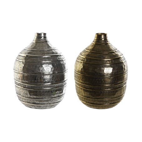 Vase DKD Home Decor 20 x 20 x 28,5 cm Argenté Doré Aluminium Moderne (2  93,99 €