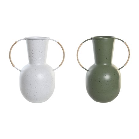 Vase DKD Home Decor 20 x 13 x 24 cm Métal Terre cuite Blanc Vert (2 Unit 51,99 €