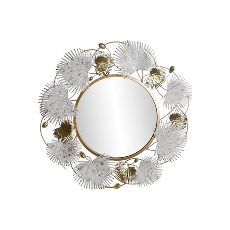 Miroir mural DKD Home Decor 93 x 7 x 93 cm Verre Doré Métal Blanc Feuill 189,99 €