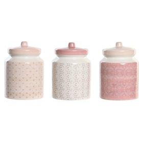 Boîte DKD Home Decor 12 x 12 x 16 cm Rose Blanc Dolomite (3 Unités) 56,99 €