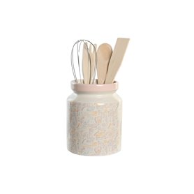 Pot pour ustensiles de cuisine DKD Home Decor Rose Métal Blanc Dolomite  26,99 €