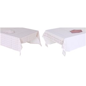 Nappe et serviettes de table DKD Home Decor 150 x 250 x 0,5 cm Rose Blan 146,99 €