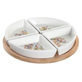 Ensemble à apértif DKD Home Decor 21,5 x 21,5 x 1 cm Naturel Rouge Multi 34,99 €