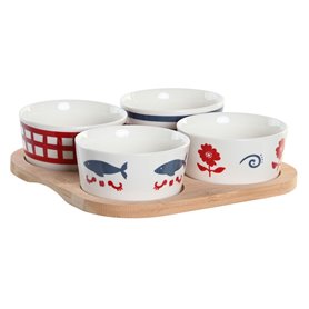 Ensemble à apértif DKD Home Decor 19,7 x 19,7 x 1 cm Naturel Rouge Bleu  30,99 €