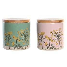 Boîte DKD Home Decor 11,5 x 11,5 x 12 cm Floral Rose Vert Bambou Grès Sh 52,99 €